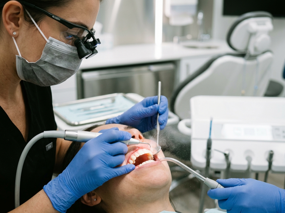 Professional scaling and polishing at The Tooth Place Hubli
