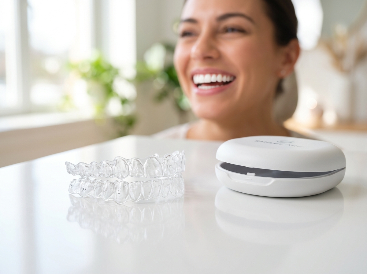 Invisible clear aligner orthodontic trays at The Tooth Place Hubli
