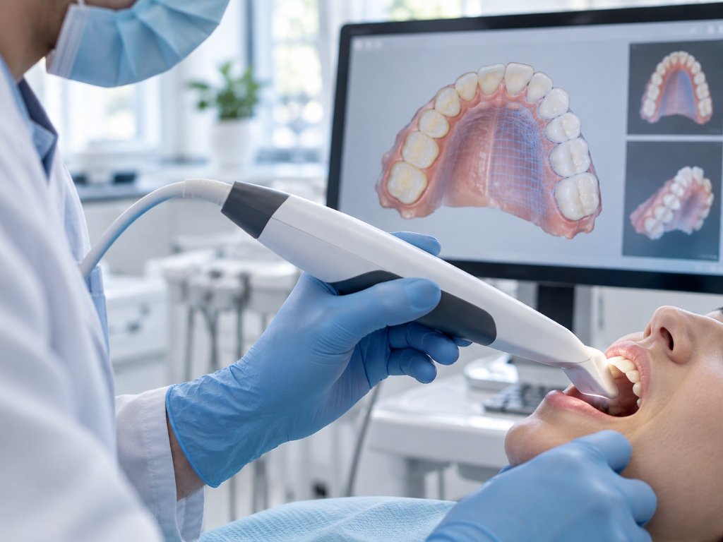 Intraoral scanner digital dental impression at a clinic in Hubli